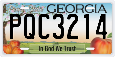 GA license plate PQC3214