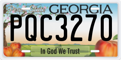 GA license plate PQC3270