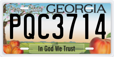 GA license plate PQC3714