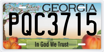 GA license plate PQC3715