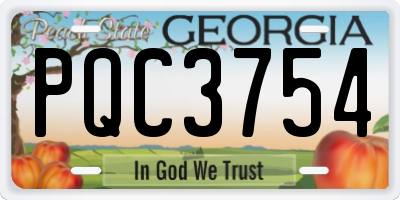 GA license plate PQC3754