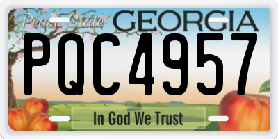 GA license plate PQC4957