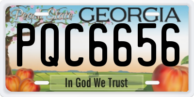 GA license plate PQC6656