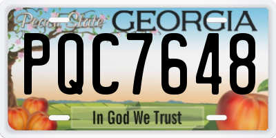 GA license plate PQC7648