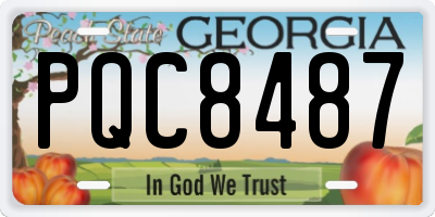 GA license plate PQC8487