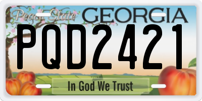 GA license plate PQD2421