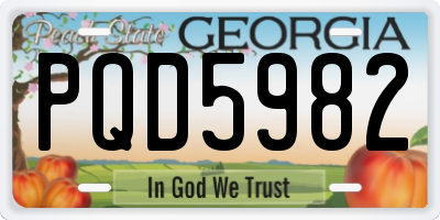 GA license plate PQD5982
