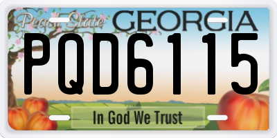 GA license plate PQD6115