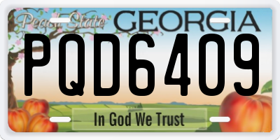 GA license plate PQD6409