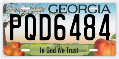 GA license plate PQD6484