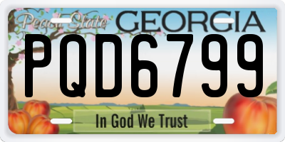 GA license plate PQD6799