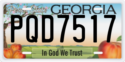 GA license plate PQD7517