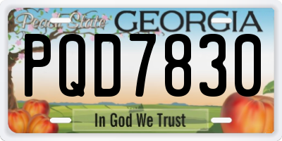 GA license plate PQD7830
