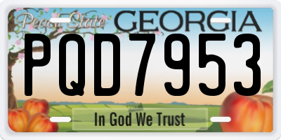 GA license plate PQD7953