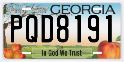 GA license plate PQD8191