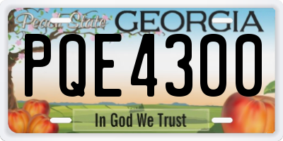 GA license plate PQE4300