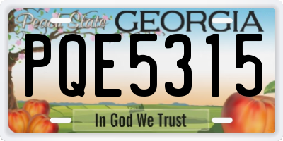 GA license plate PQE5315