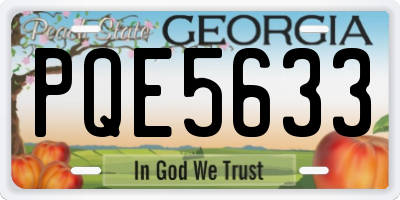 GA license plate PQE5633