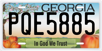 GA license plate PQE5885
