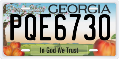 GA license plate PQE6730