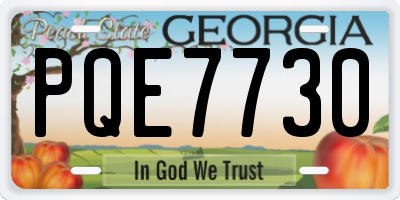 GA license plate PQE7730