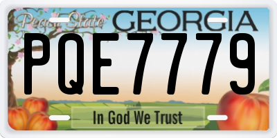 GA license plate PQE7779