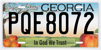 GA license plate PQE8072