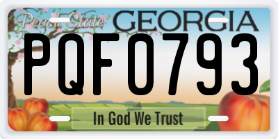 GA license plate PQF0793