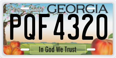 GA license plate PQF4320