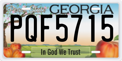 GA license plate PQF5715