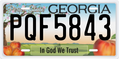 GA license plate PQF5843