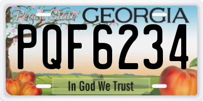 GA license plate PQF6234