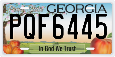 GA license plate PQF6445