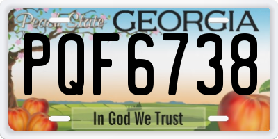 GA license plate PQF6738