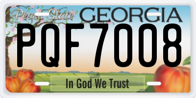GA license plate PQF7008