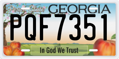 GA license plate PQF7351