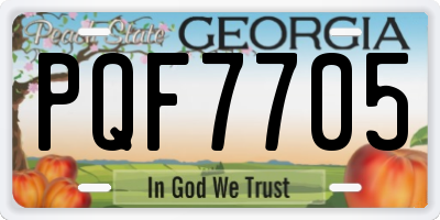 GA license plate PQF7705