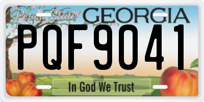 GA license plate PQF9041