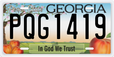 GA license plate PQG1419