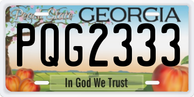 GA license plate PQG2333