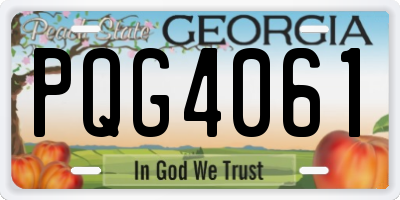 GA license plate PQG4061