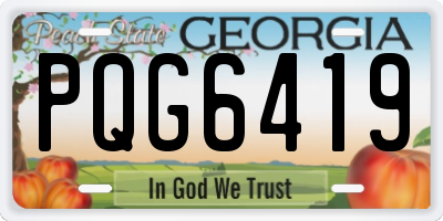 GA license plate PQG6419