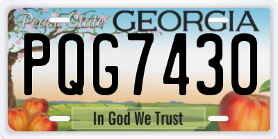GA license plate PQG7430