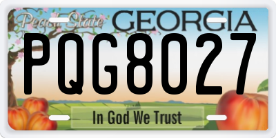 GA license plate PQG8027