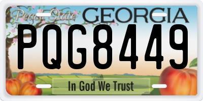 GA license plate PQG8449