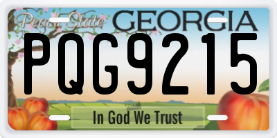 GA license plate PQG9215