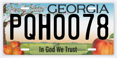 GA license plate PQH0078
