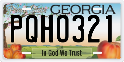 GA license plate PQH0321