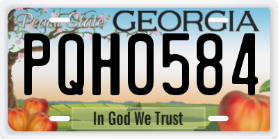 GA license plate PQH0584