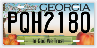GA license plate PQH2180